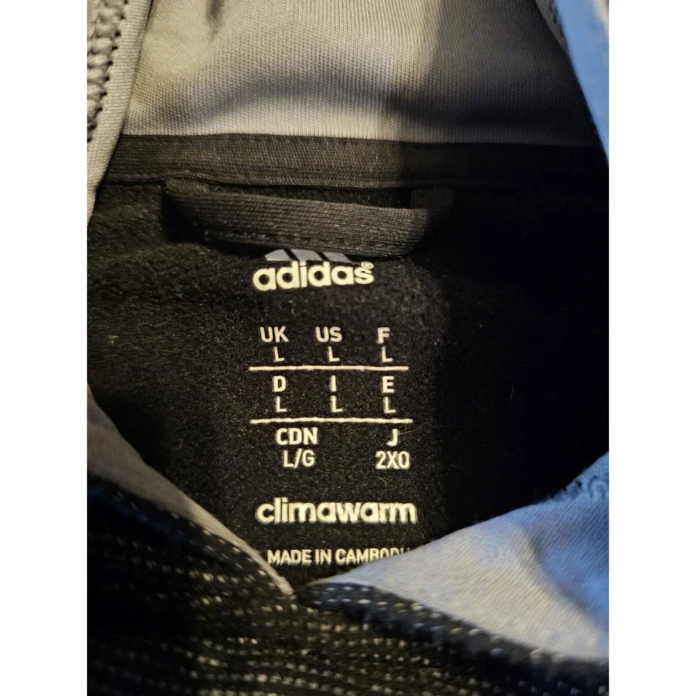 Adidas Climawarm Team Issue Hoodie Sweatshirt Men's Size L Black Drawstring‎
